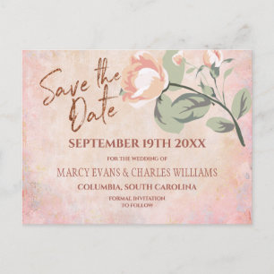 Honey Glazed Floral Save the Date Postcard