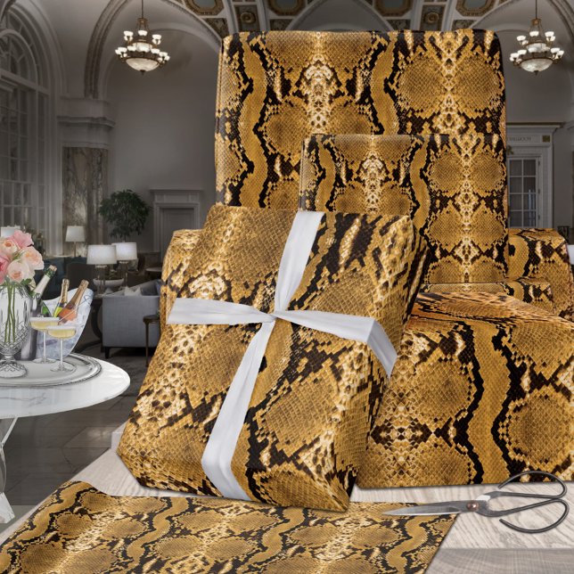 Honey Gold Boa Constrictor Snakeskin Wrapping Paper (Creator Uploaded)