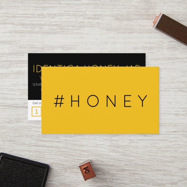 #HONEY hashtag loyalty punch card (Front/Back In Situ)
