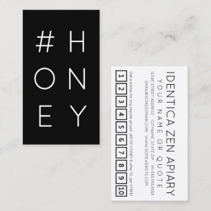 #HONEY hashtag loyalty punch card