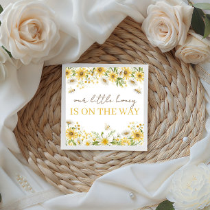Honey Hive and Sunflower Baby Shower Napkin