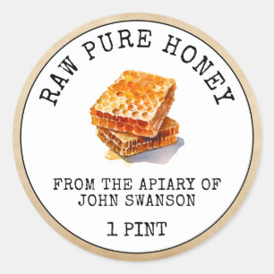 Honey Honeycomb Apiary Honeycomb Classic Round Sticker
