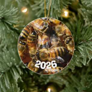 Honey, I Love You, Honey Bees Ceramic Ornament