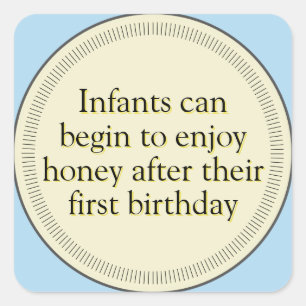 Honey Infant Warning Light Blue Stickers