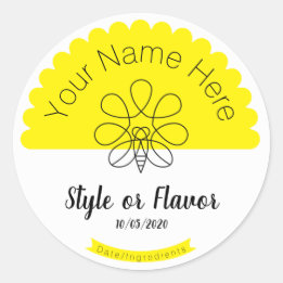 Honey Jar and Lid Labels - Add your own words