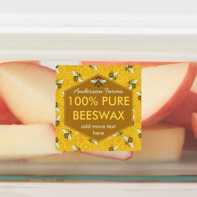 Honey Jar Bees Pure Beeswax Apiary Farm Business (Affixed)