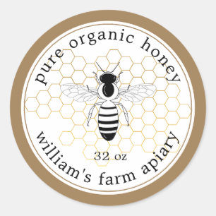 Honey Jar Étiquette Bee Apiary Gold Honeypeb