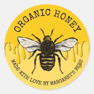 Honey Jar Étiquettes Honeybee Honeycomb Bee Apière