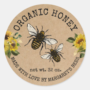 Honey Jar Étiquettes Honeybee Honeycomb Bee Apière