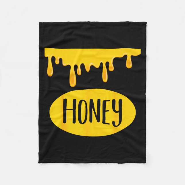 Honey Jar Funny Lazy Matching Costume Honeyt  Fleece Blanket (Front)