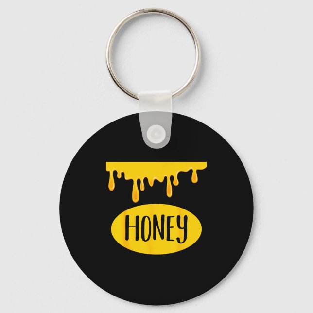 Honey Jar Funny Lazy Matching Costume Honeyt  Keychain (Front)