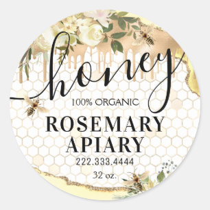 Honey Jar Honeycomb Bee Apiary Food Classic Round Sticker