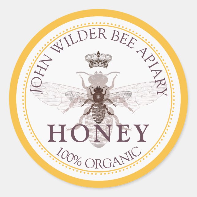 Honey Jar Label Beekeeper Apiary (Front)