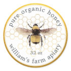 Honey Jar Label Honeybee Apiary Honeycomb Gold