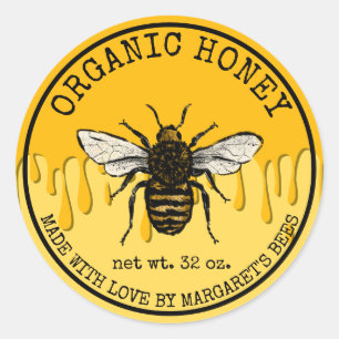 Honey Jar Labels Honeybee Honeycomb Bee Apiary