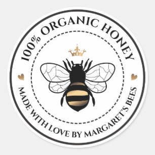 Honey Jar Labels Honeybee Honeycomb Bee Apiary