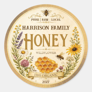 Honey Jar Labels Honeybee Honeycomb Bee Apiary