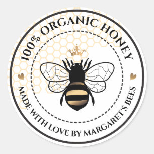 Honey Jar Labels Honeybee Honeycomb Bee Apiary