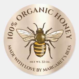 Honey Jar Labels Honeybee Honeycomb Bee Product
