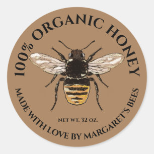Honey Jar Labels Honeybee Honeycomb Bee Product
