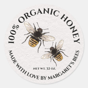 Honey Jar Labels Honeybee Honeycomb Bee Product