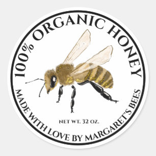 Honey Jar Labels Honeybee Honeycomb Bee Product