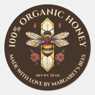 Honey Jar Labels Honeybee Honeycomb Bee Product