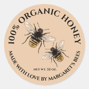 Honey Jar Labels Honeybee Honeycomb Bee Product
