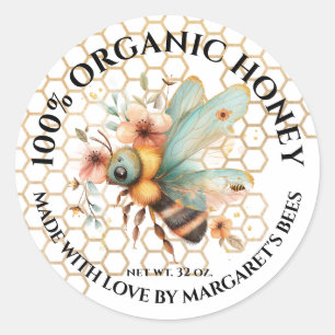 Honey Jar Labels Honeybee Honeycomb Bee Product
