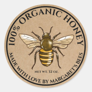 Honey Jar Labels Honeybee Honeycomb Bee Product