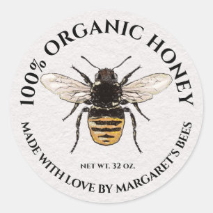 Honey Jar Labels Honeybee Honeycomb Bee Product