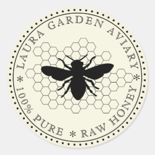 Honey jar lid label for Bee Comb Apiary