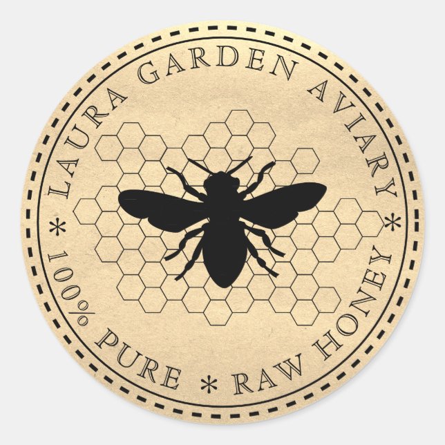 Honey jar lid label for Bee Comb Apiary (Front)