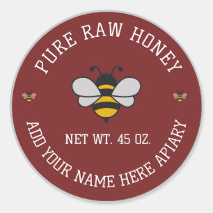Honey Jar Stickers   Bee & Honeycomb Apiary Labels