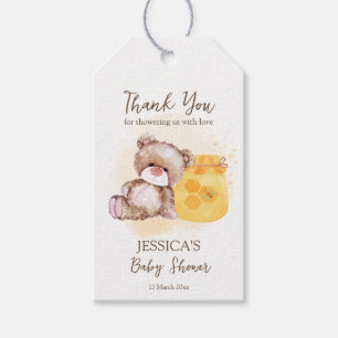 Honey jar teddy bear bearly wait baby  gift tags