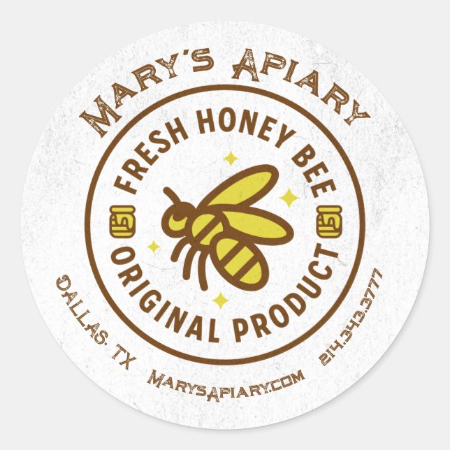 Honey Label,  Apiary Business Label, Stickers (Front)