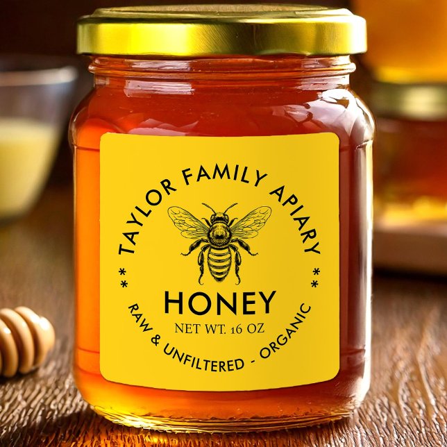 Honey label with custom colour honey bee (Creator Uploaded)