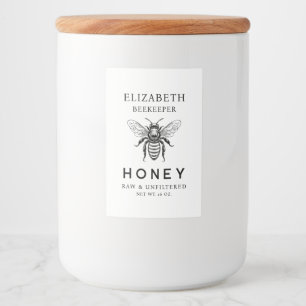 Honey label with honey bee