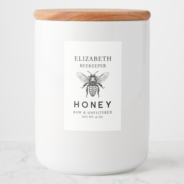 Honey label with honey bee (Front)