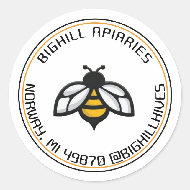 Honey Label Yellow Bee Beekeeper Contact Info (Front)