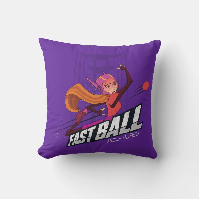Honey Lemon | Fast Ball Throw Pillow (Front)