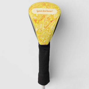 Honey Lemon Yellow Marble Texture Abstract Liquid Golf Head Cover