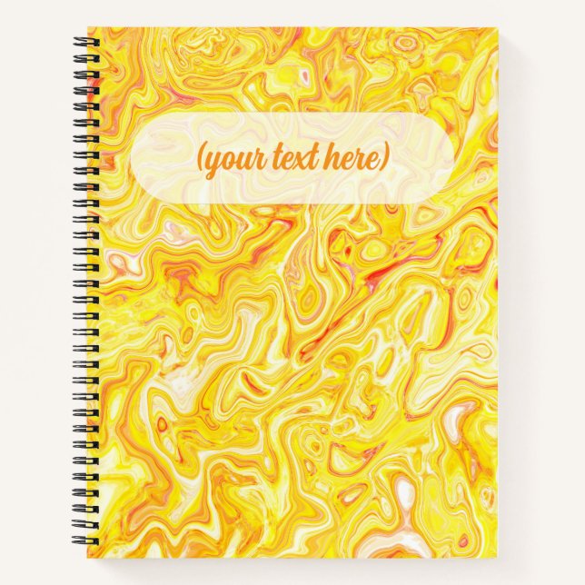 Honey Lemon Yellow Marble Texture Abstract Liquid Notebook (Front)