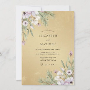 Honey Lilac Foliage Eucalyptus Wedding Invitation