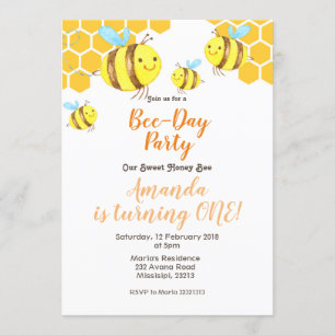 Honey Little Bee Invitation du 2e anniversaire