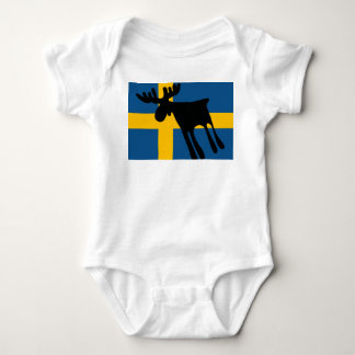 Honey / Moose with Swedish flag Baby Bodysuit