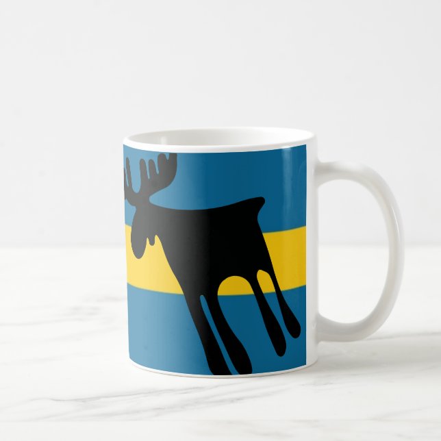 Honey / Moose with Swedish flag Coffee Mug (Right)