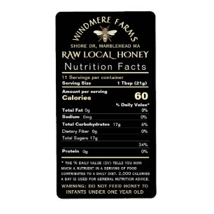 Honey Nutrition bébé Avertissement & Bee Taille de