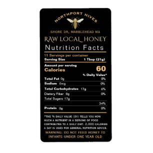 Honey Nutrition bébé Avertissement & Bee Taille de