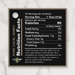 Honey Nutrition Facts Étiquette Black Bee Favorise